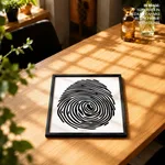 Black abstract thumb print