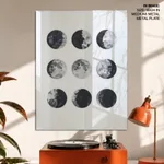 Moon phases wood wall art, Moon phase wood sign, Moon wooden sign, Moon phases wall decor,Rustic wood wall decor,Wood wall decor living room