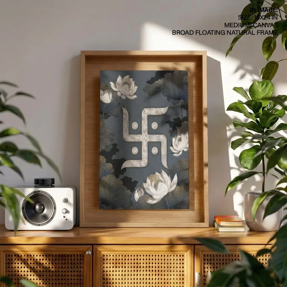 Sacred Swastika Lotus – Vastu Home Decor, Northeast, For Spiritual Purity and Peace