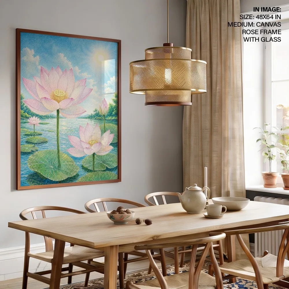 Radiant Lotus Pond – Vastu Energy Home Decor, Northeast, For Spiritual Awakening
