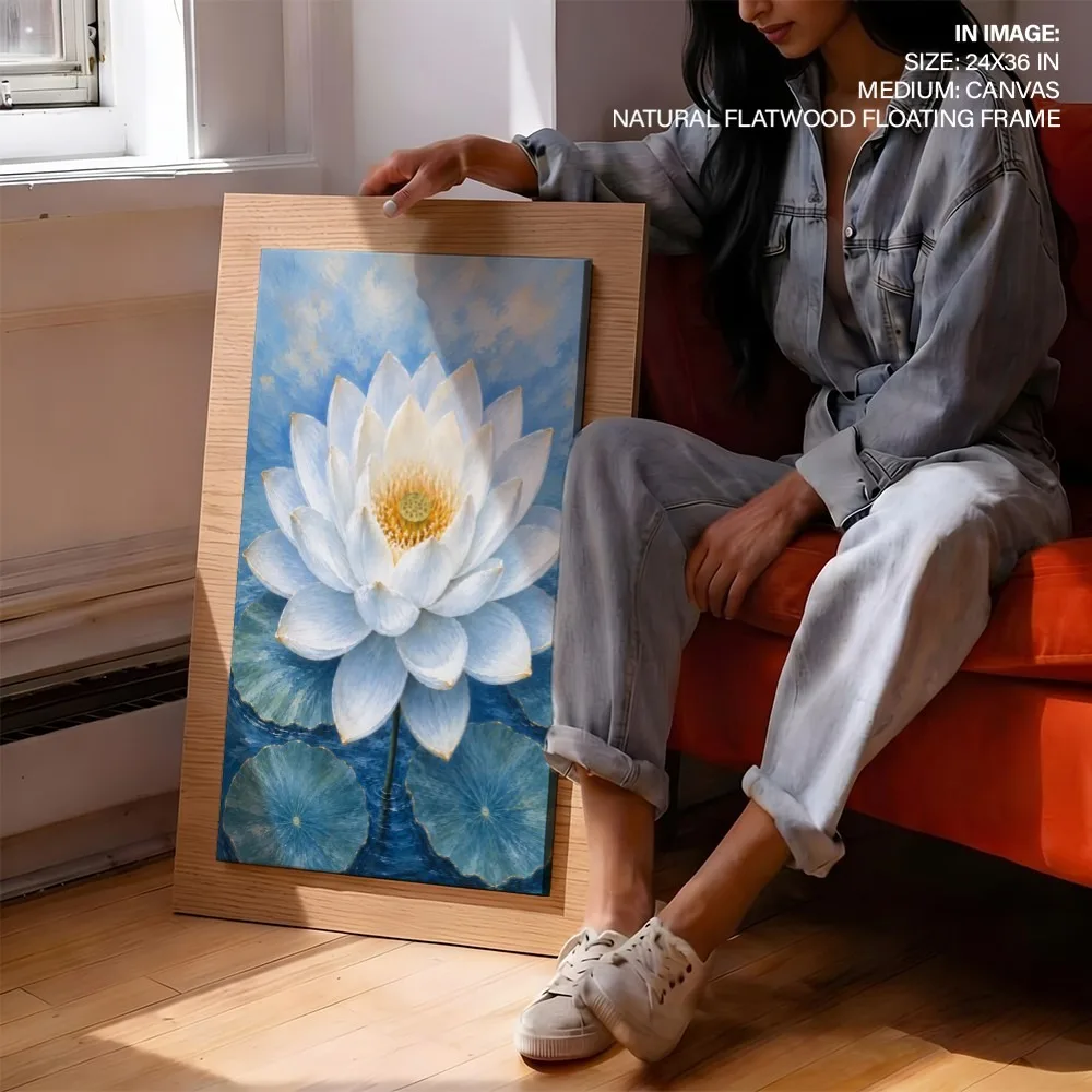 Serene White Lotus – Vastu Wall Hanging, Northeast, For Spiritual Awakening