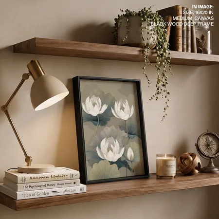 White Lotus Serenity – Vastu Shastra Art, Northeast, For Spiritual Awakening"