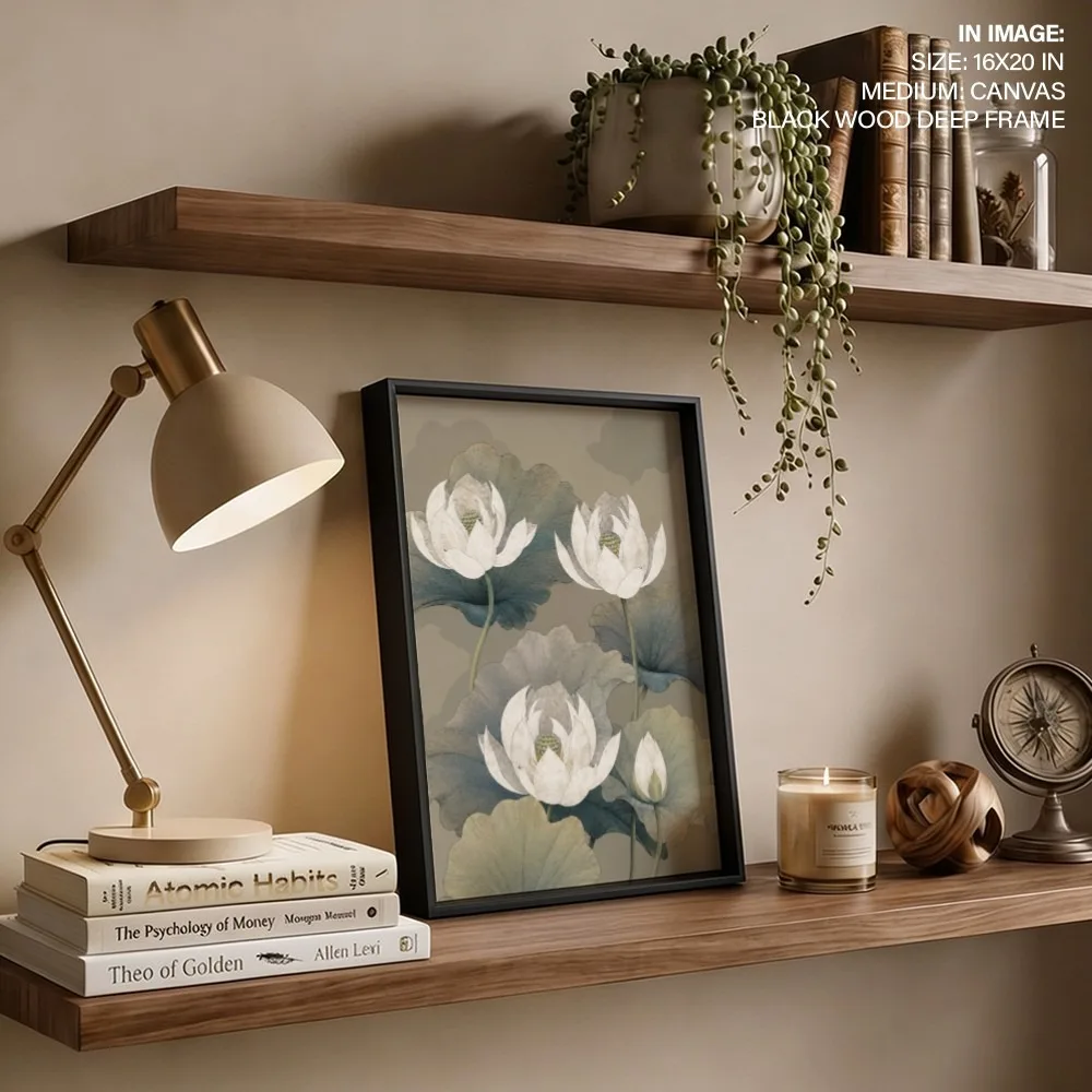 White Lotus Serenity – Vastu Shastra Art, Northeast, For Spiritual Awakening"