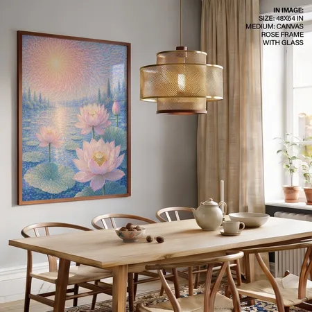 Luminous Lotus Pond – Vastu Energy Wall Art, Northeast, For Spiritual Awakening