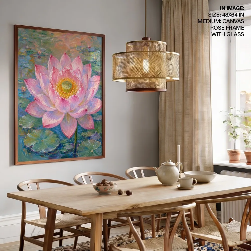 Pink Lotus Sunrise – Vastu Shastra Art, Northeast, For Spiritual Awakening"