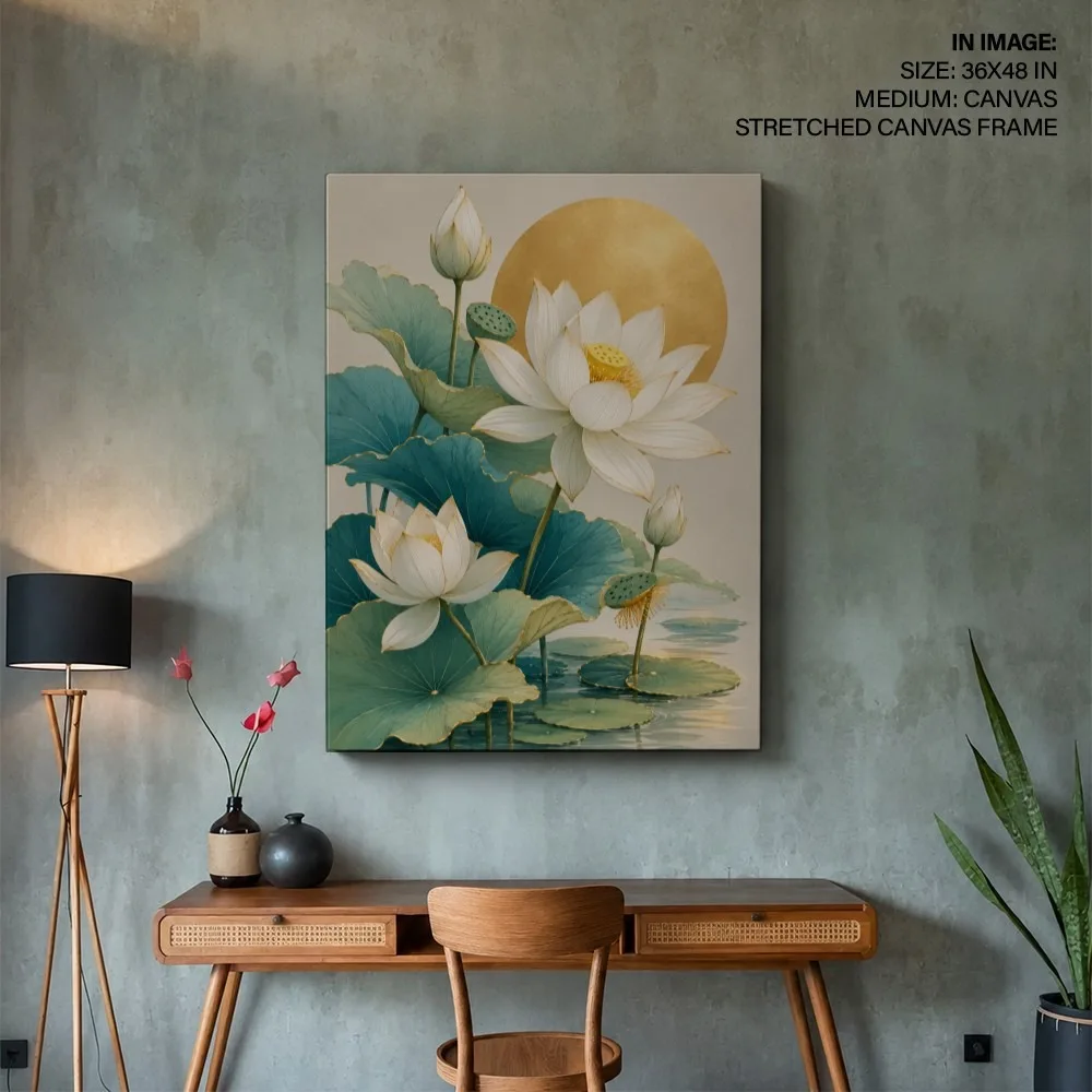 Serene Lotus Flowers – Vastu Energy Wall Decor, Northeast, For Spiritual Awakening
