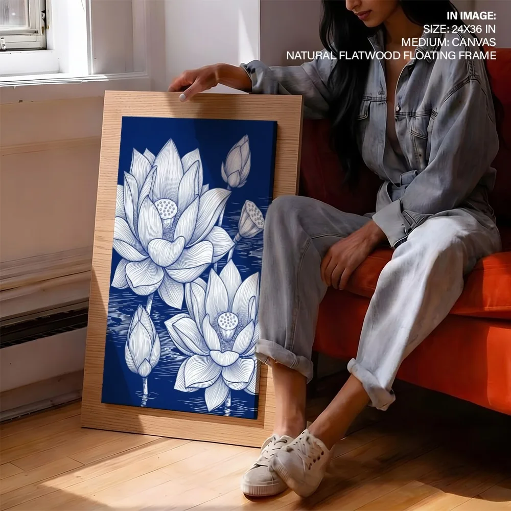 Lotuses at Midnight – Vastu Energy Wall Art, Northeast, For Spiritual Awakening