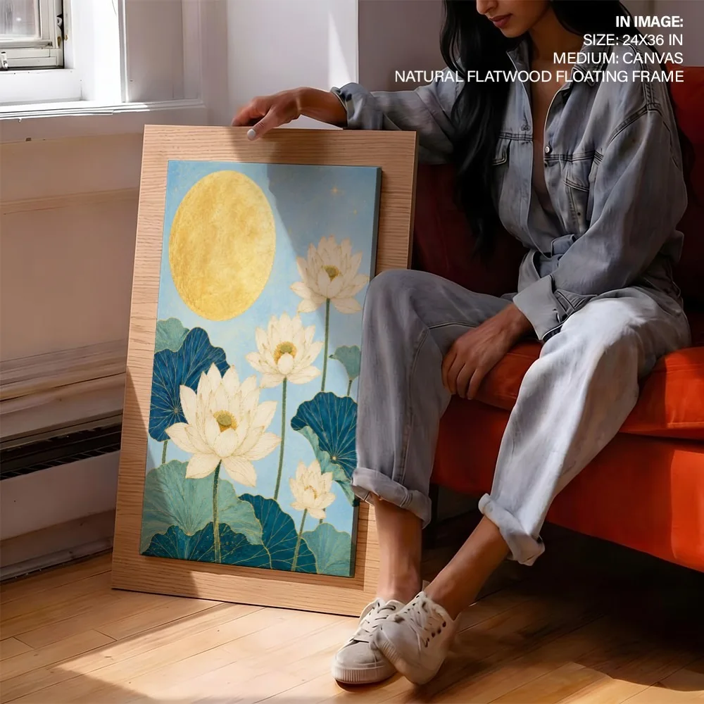 Celestial Lotus Glow – Vastu Energy Wall Art, Northeast, For Spiritual Awakening