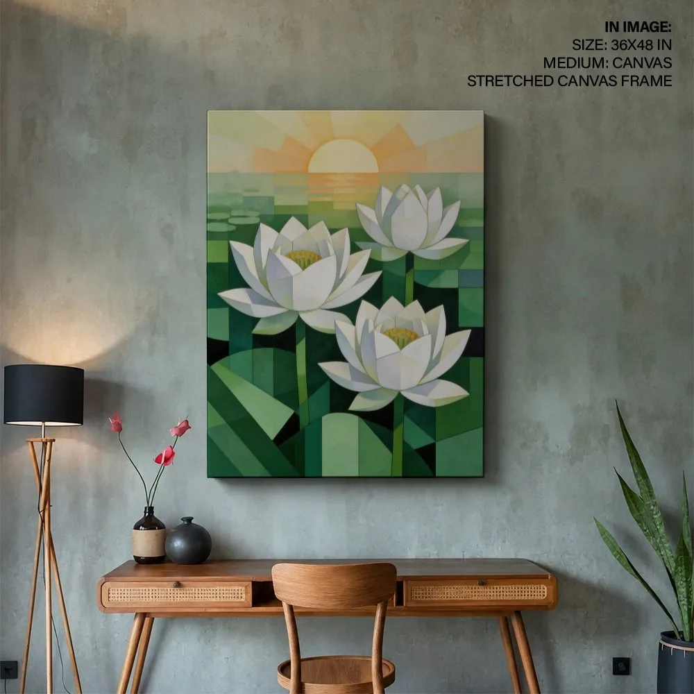 Serene Lotus Dawn – Vastu Energy Wall Decor, Northeast, For Spiritual Awakening