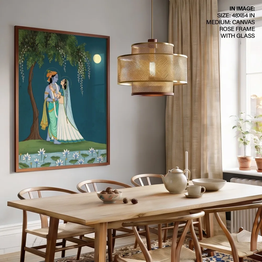 Moonlit Radha Krishna – "Vastu Shastra Space Decor, Northeast, For Love & Harmony