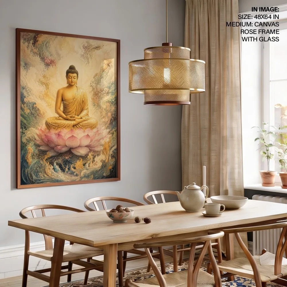 Serene Golden Buddha – Vastu Energy Home Decor, Northeast, For Meditation & Spirituality