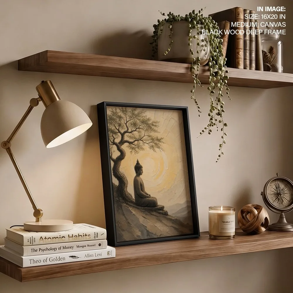 Buddha's Radiant Serenity – Vastu Energy Wall Decor, Northeast, For Meditation & Spirituality