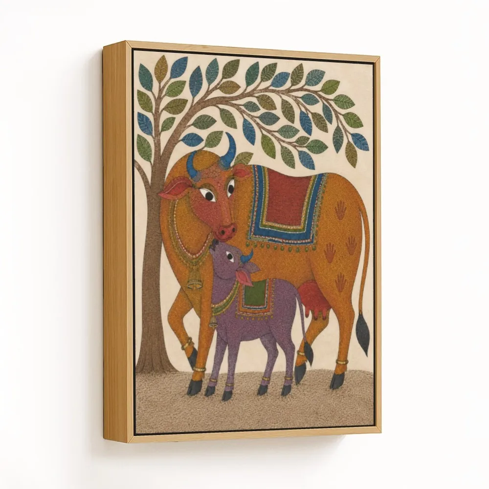 Nurturing Cow and Calf – Vastu Shastra Art, Northeast, For Peace & Prosperity