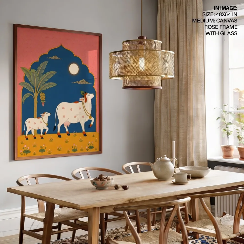 Serene Cow and Calf – Vastu Wall Hanging, Northeast, For Peace & Prosperity