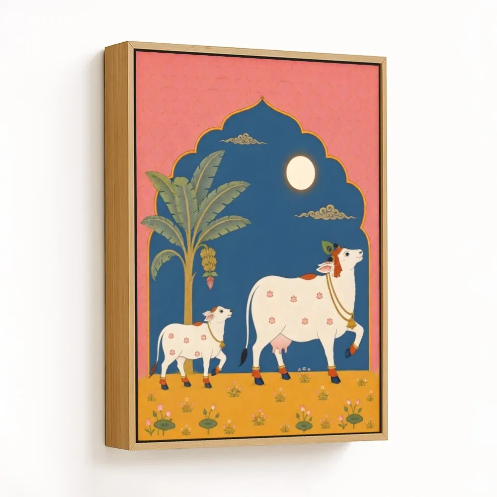 Serene Cow and Calf – Vastu Wall Hanging, Northeast, For Peace & Prosperity