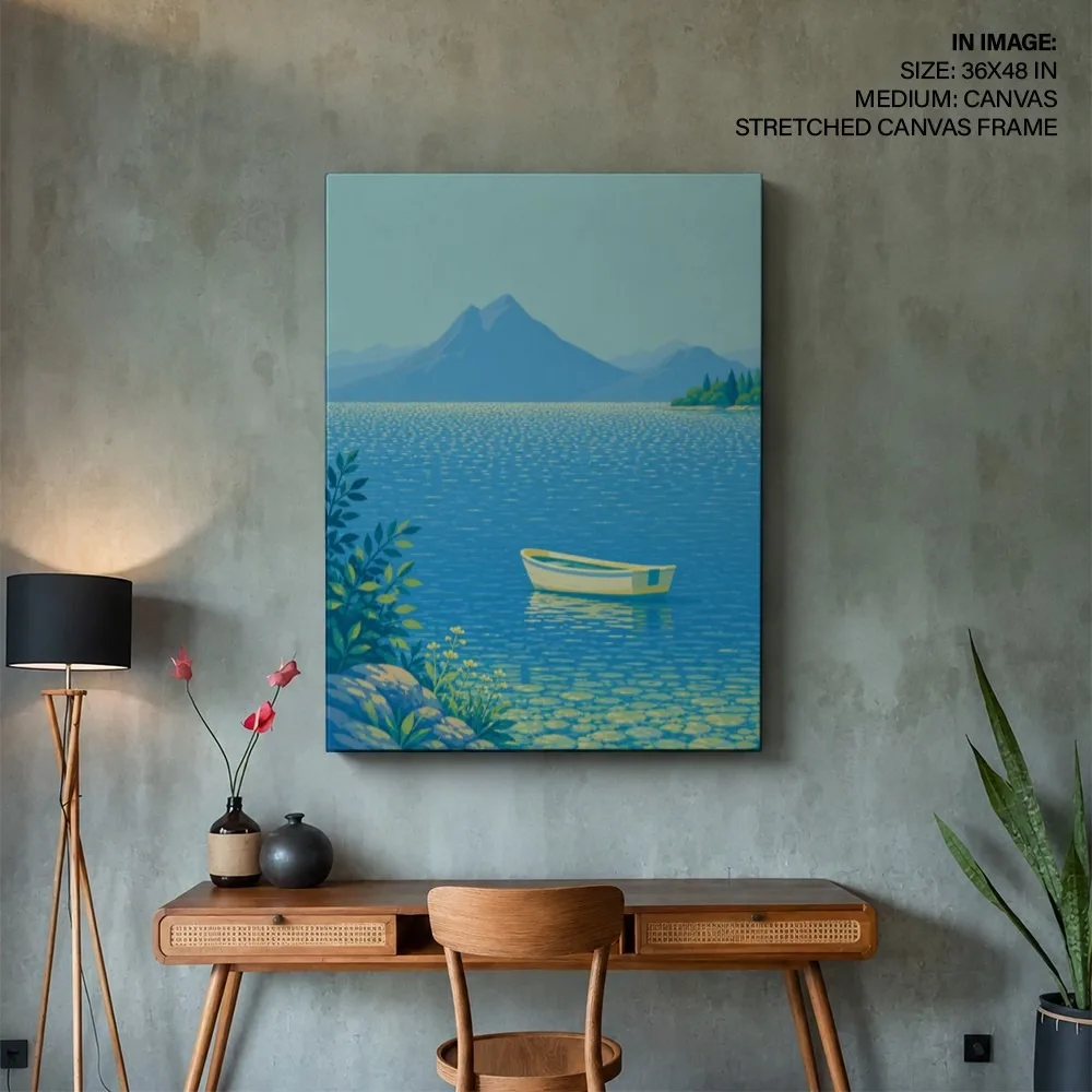 Shimmering Lake Rowboat – Vastu Shastra Space Decor, Northeast, Mental Clarity & Peace,