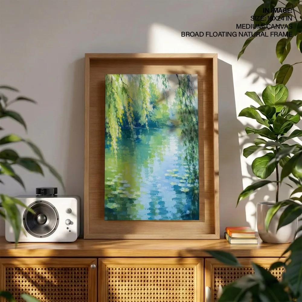 Verdant Willow Reflections – Vastu Shastra Art, Northeast, For Mental Clarity & Peace