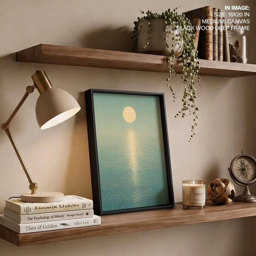 Luminous Moon Ripples – Vastu Energy Wall Art, Northeast, For Mental Clarity & Peace