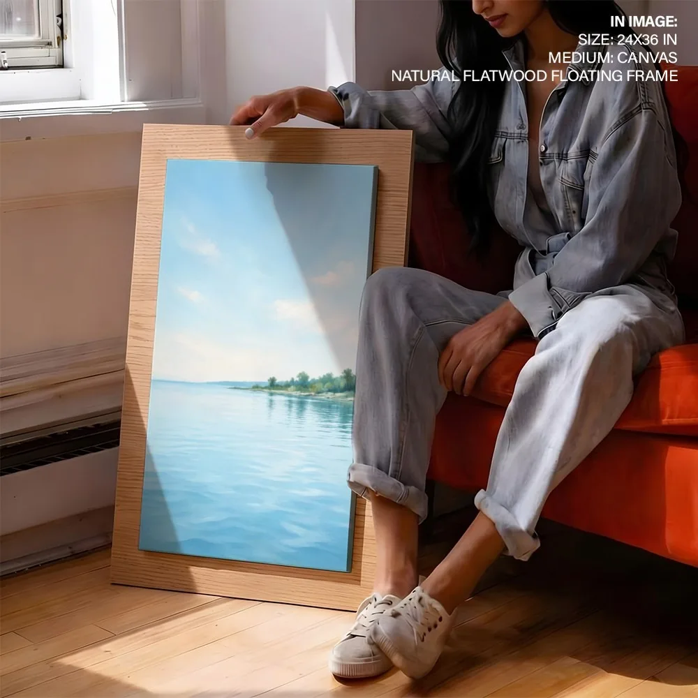 Calm Coastal Waters – Vastu Energy Wall Art, Northeast, For Mental Clarity & Peace