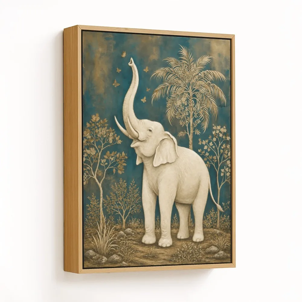 Serene White Elephant – Vastu Wall Hanging, Northwest, For Victory and Protection