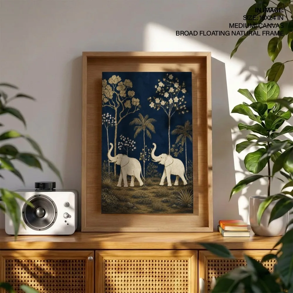 Opulent Jungle Elephants – "Vastu Shastra Space Decor, Northwest, For Victory and Protection