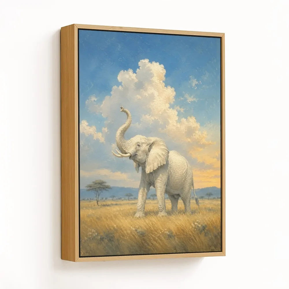 Trumpeting White Elephant – Vastu Home Decor, Northwest, For Victory and Protection