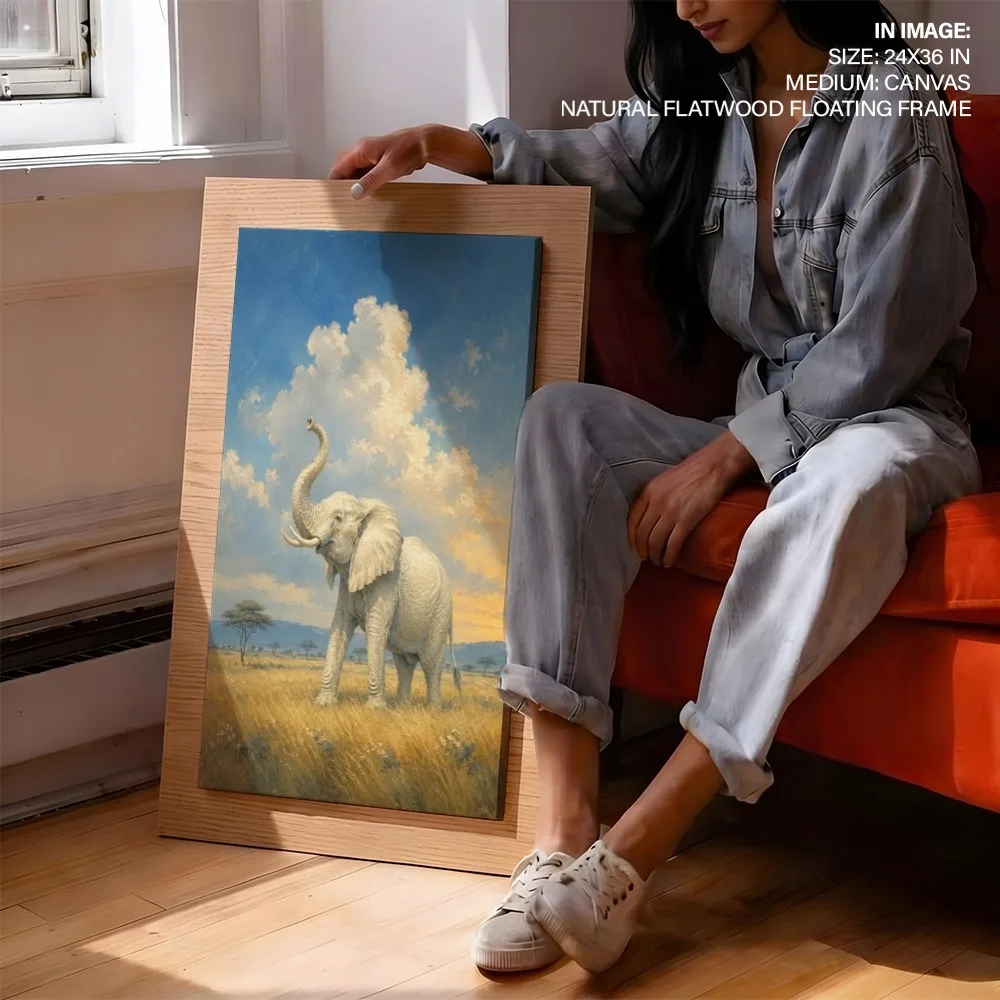 Trumpeting White Elephant – Vastu Home Decor, Northwest, For Victory and Protection