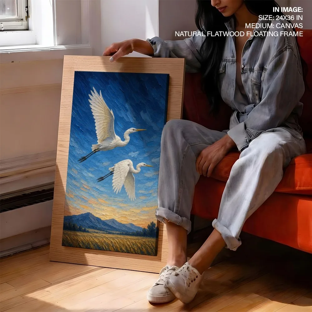Egrets Golden Flight – "Vastu Shastra Space Decor, , – Vastu Home Decor, Northwest, For New Opportunities and Personal Growth