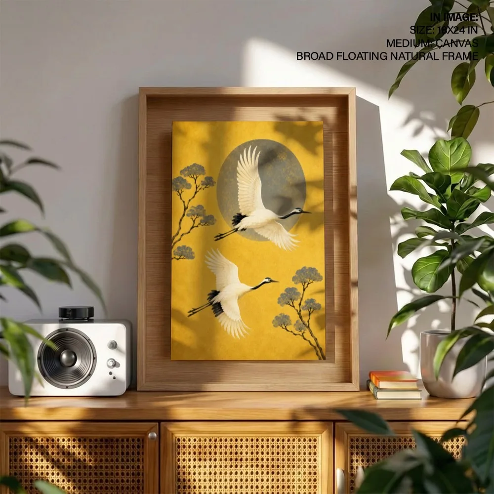 Soaring Golden Cranes – Vastu Energy Home Decor, Northwest, For New Opportunities and Personal Growth