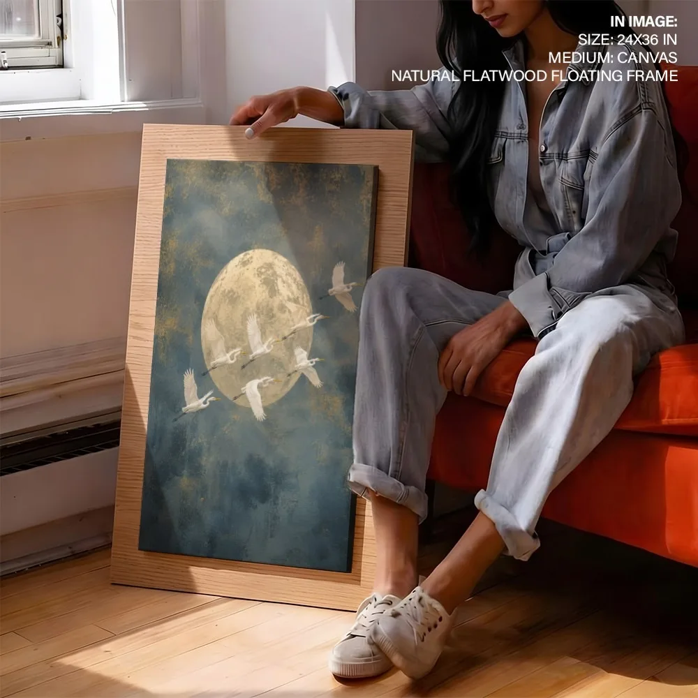Golden Moon Egrets – Vastu Energy Home Decor, Northwest, For New Opportunities and Personal Growth