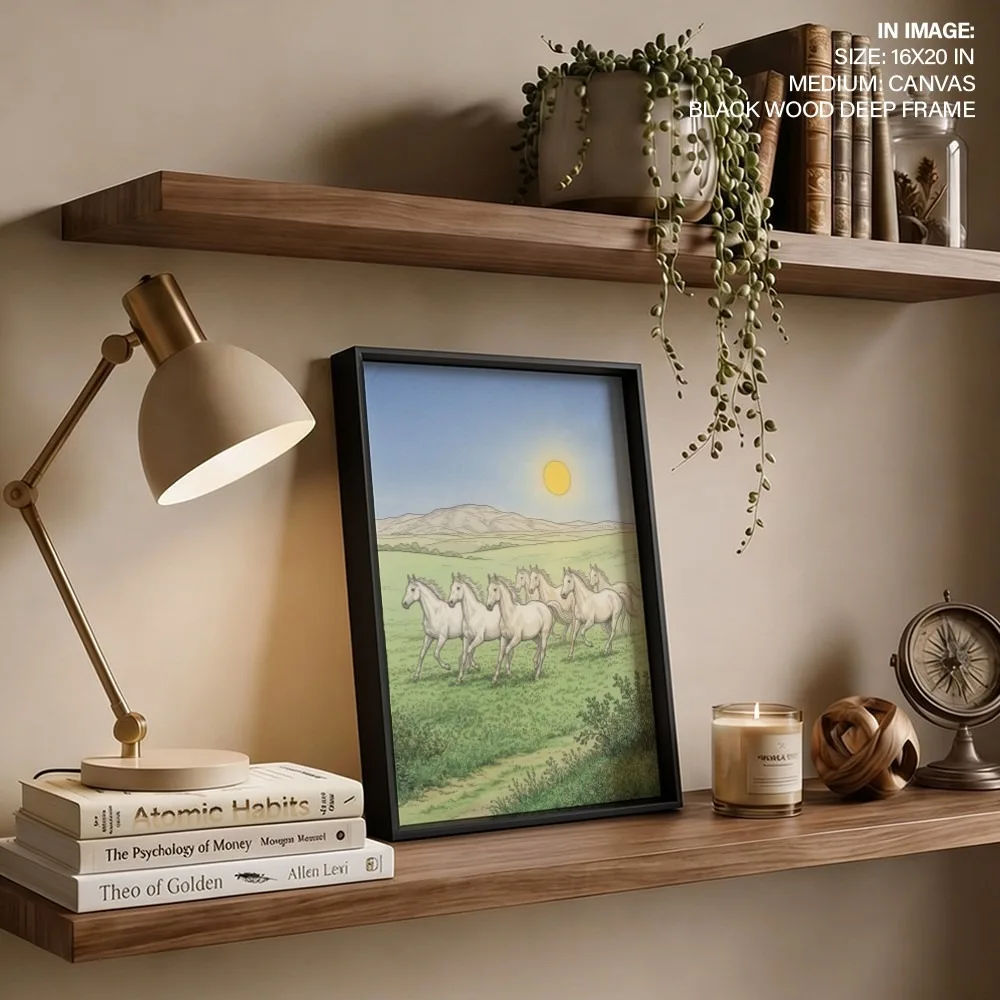 Galloping White Horses – Vastu Energy Home Decor, Northwest, For Boosts Business and Financial Support