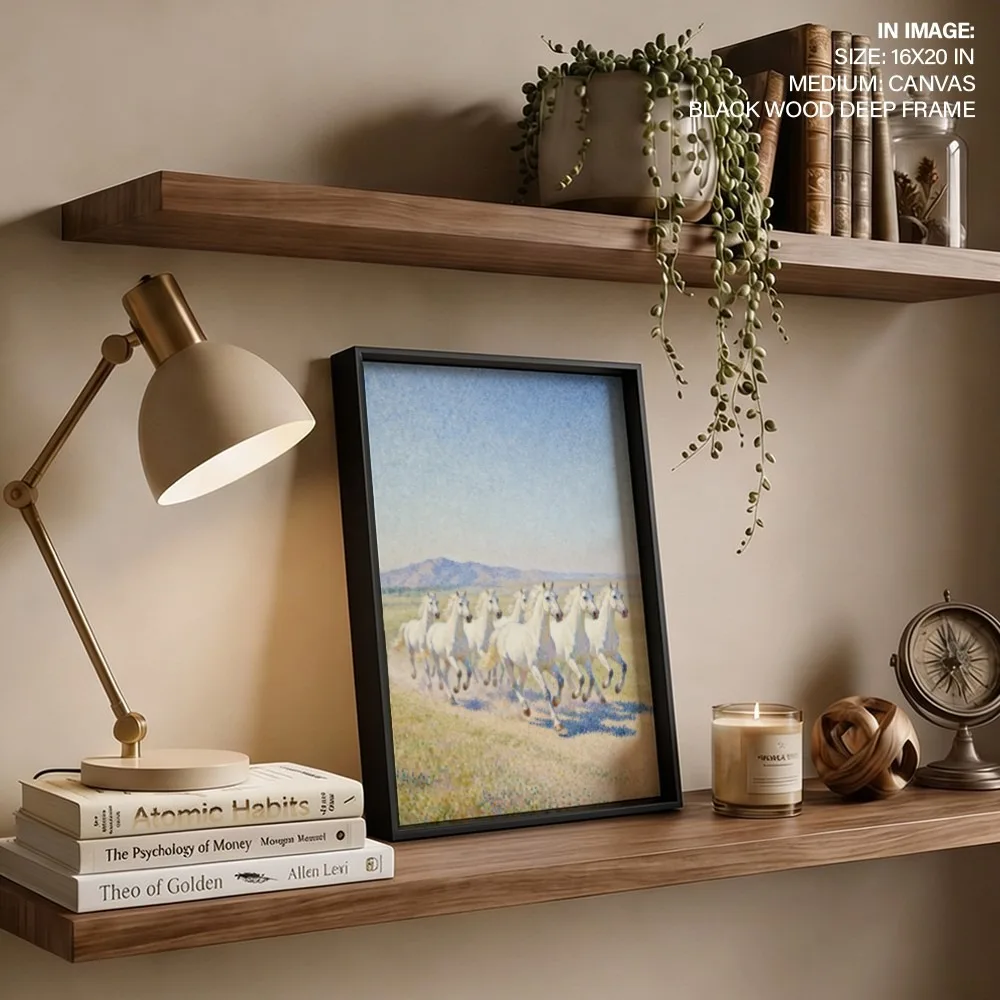 Sunlit White Stallions – "Vastu Shastra Space Decor, Northwest, For Boosts Business and Financial Support