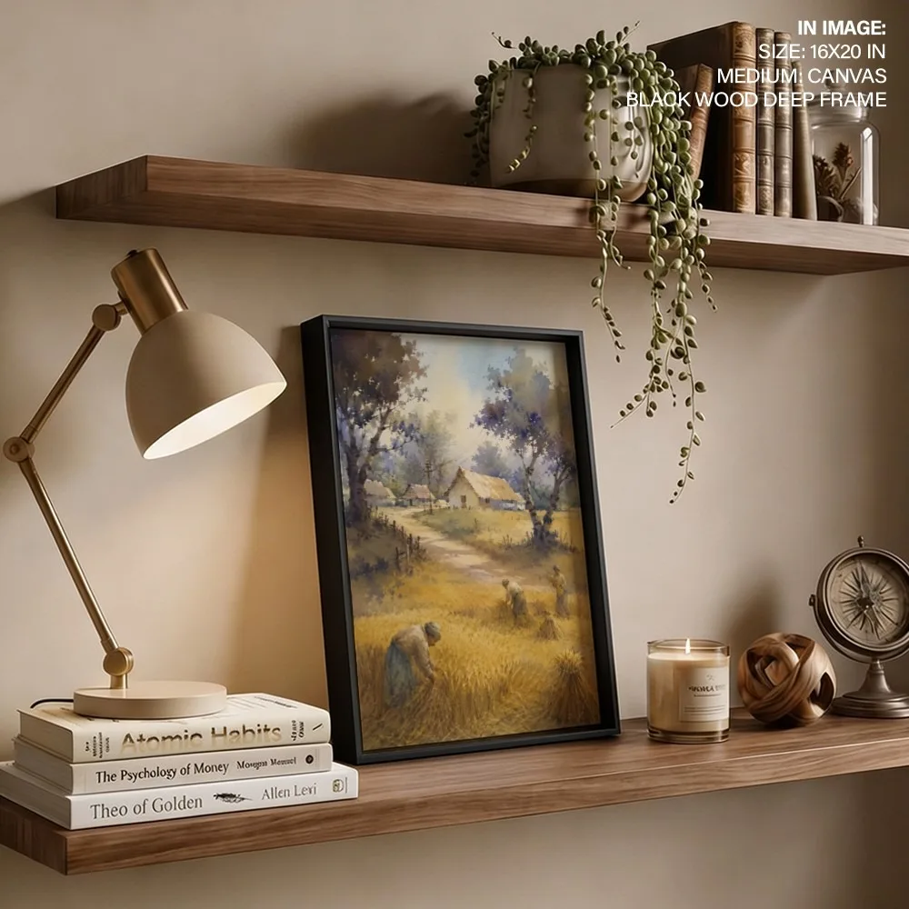 Romantic Golden Wheat Harvest – Vastu Home Decor, West, For Prosperity and Stability.