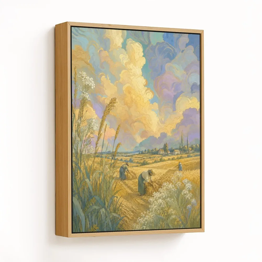 Art Nouveau Wheat Harvest – Vastu Wall Hanging, West, For Prosperity and Stability.