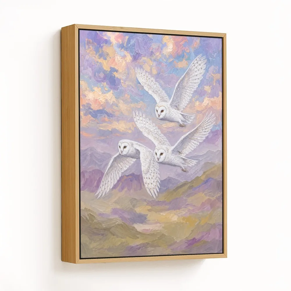 Ethereal White Owls – Vastu Wall Hanging, West, For Wisdom and Prosperity