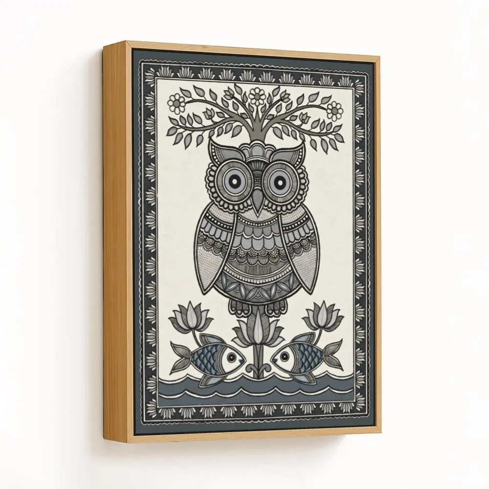 Serene Owl and Fish – Vastu Energy Home Decor, West, For Wisdom and Prosperity