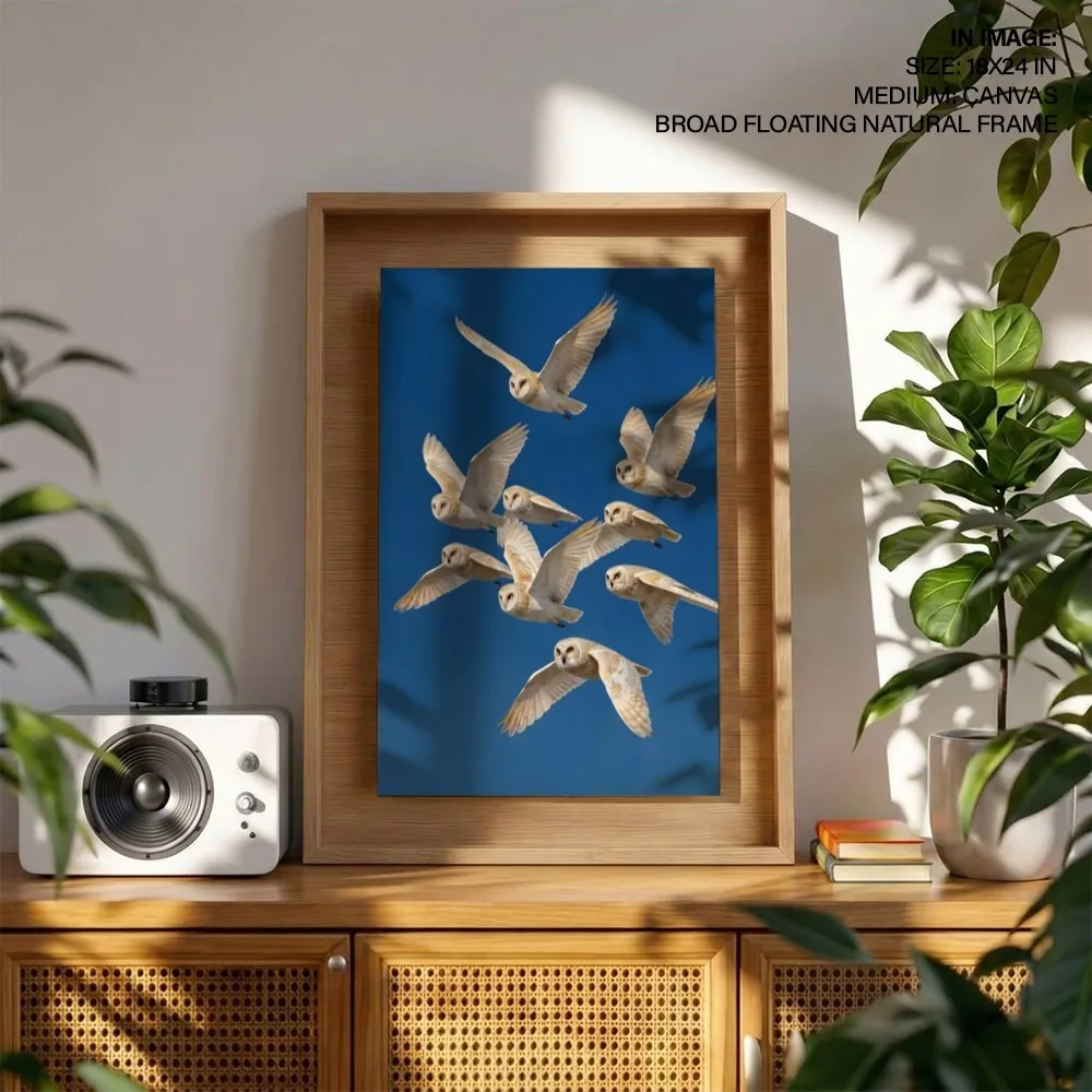 Graceful Flying Owls – Vastu Energy Wall Art, West, For Wisdom and Prosperity