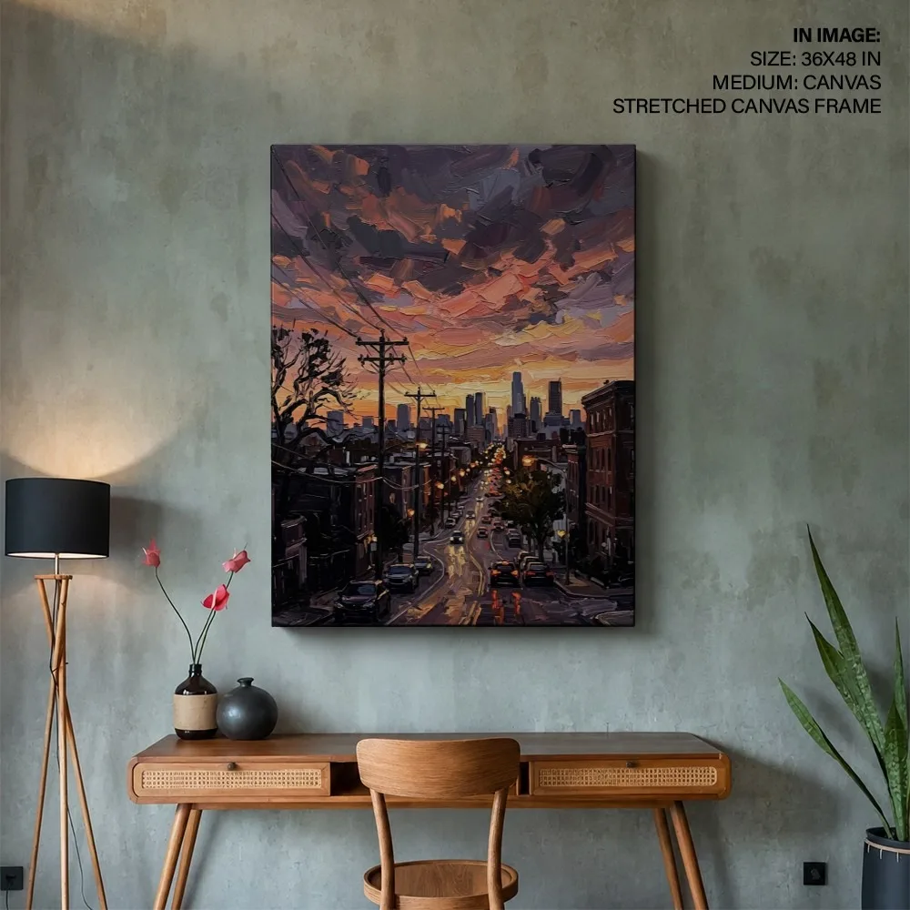 Vibrant Urban Twilight – Vastu Shastra Space Decor, West, For Fulfillment and Tranquility