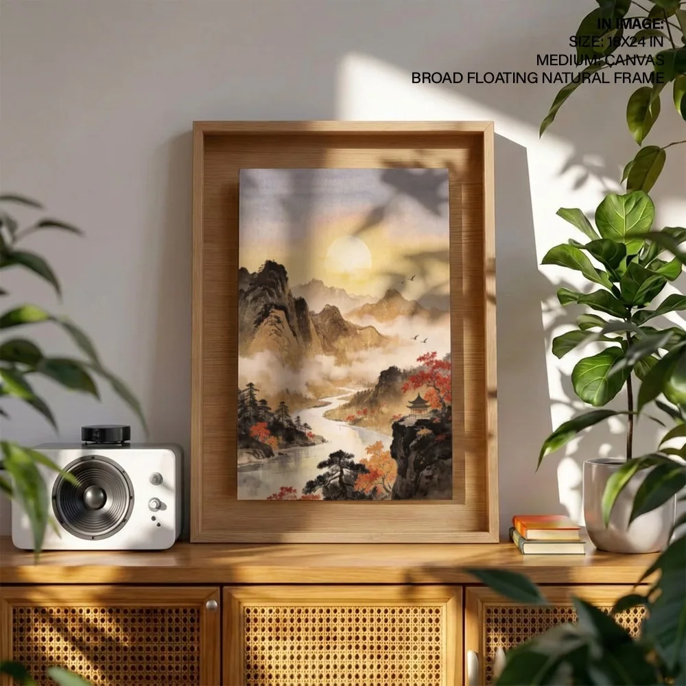 Golden Autumn Mountains – Vastu Energy Home Decor, West, For Fulfillment and Tranquility