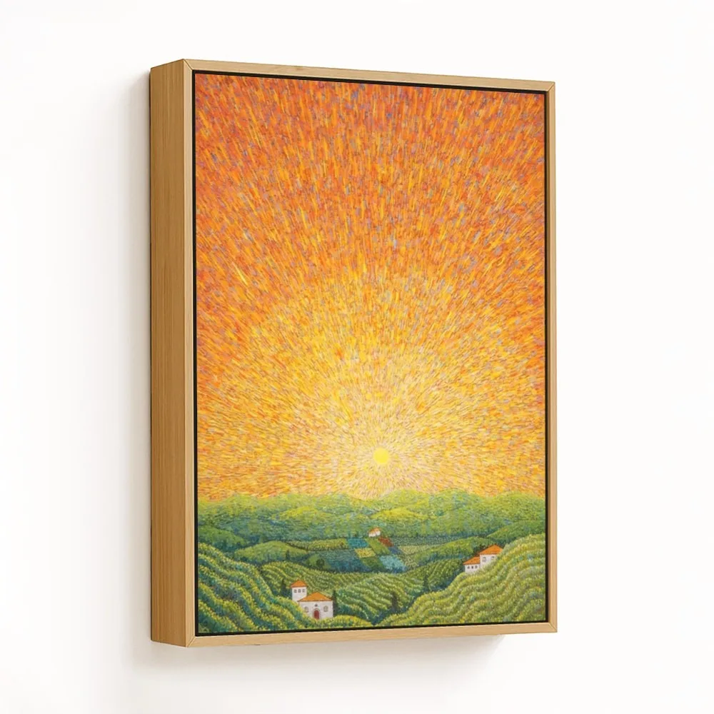 Sunburst Village Hills – Vastu Energy Wall Decor, West, For Fulfillment and Tranquility