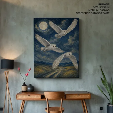 Moonlit Owl Flight