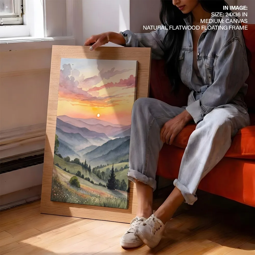 Tranquil Mountain Vista – Vastu Shastra Space Decor, West, For Fulfillment and Tranquility