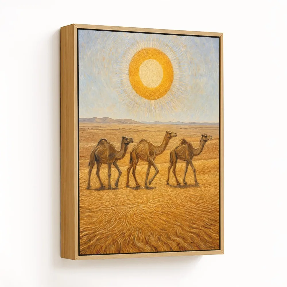 Radiant Desert Camels – "Vastu Shastra Space Decor, West, For Endurance and Prosperity