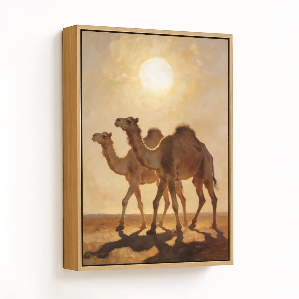 Sun-drenched Camels – Vastu Shastra Art, West, For Endurance and Prosperity"