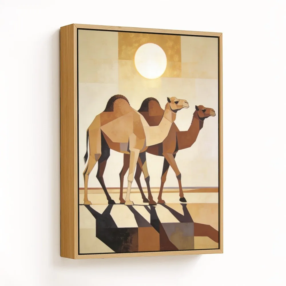 Midday Desert Camels – Vastu Shastra Space Decor, West, For Endurance and Prosperity