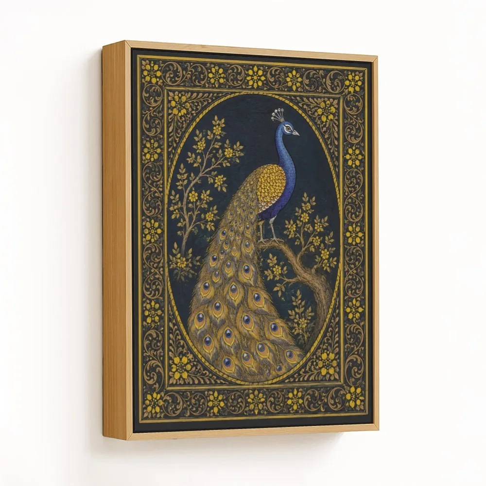 Mughal Peacock Flowering Branch – Vastu Shastra Art, Southeast, For Passion and Vitality