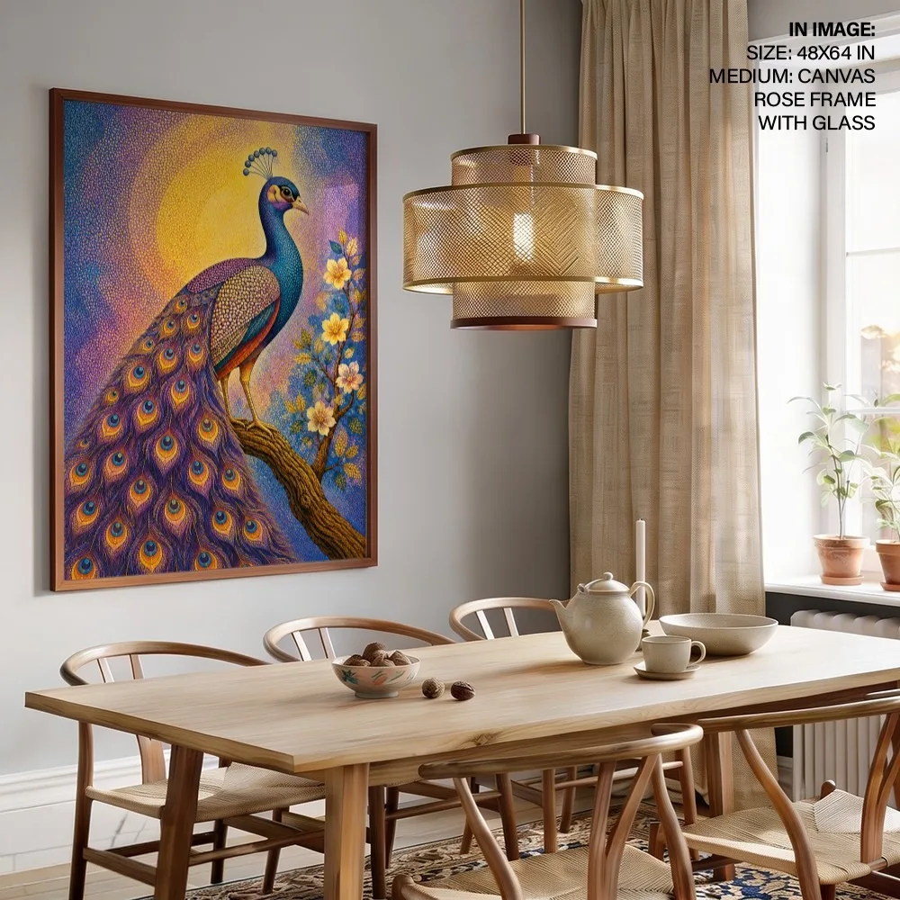 Gond Peacock on Branch – Vastu Energy Wall Decor, Southeast, For Passion and Vitality