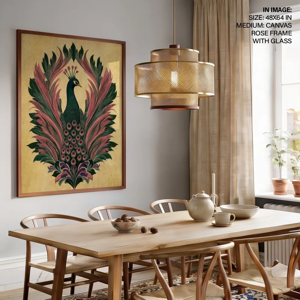 Art Nouveau Peacock Floral – Vastu Shastra Art, Southeast, For Passion and Vitality