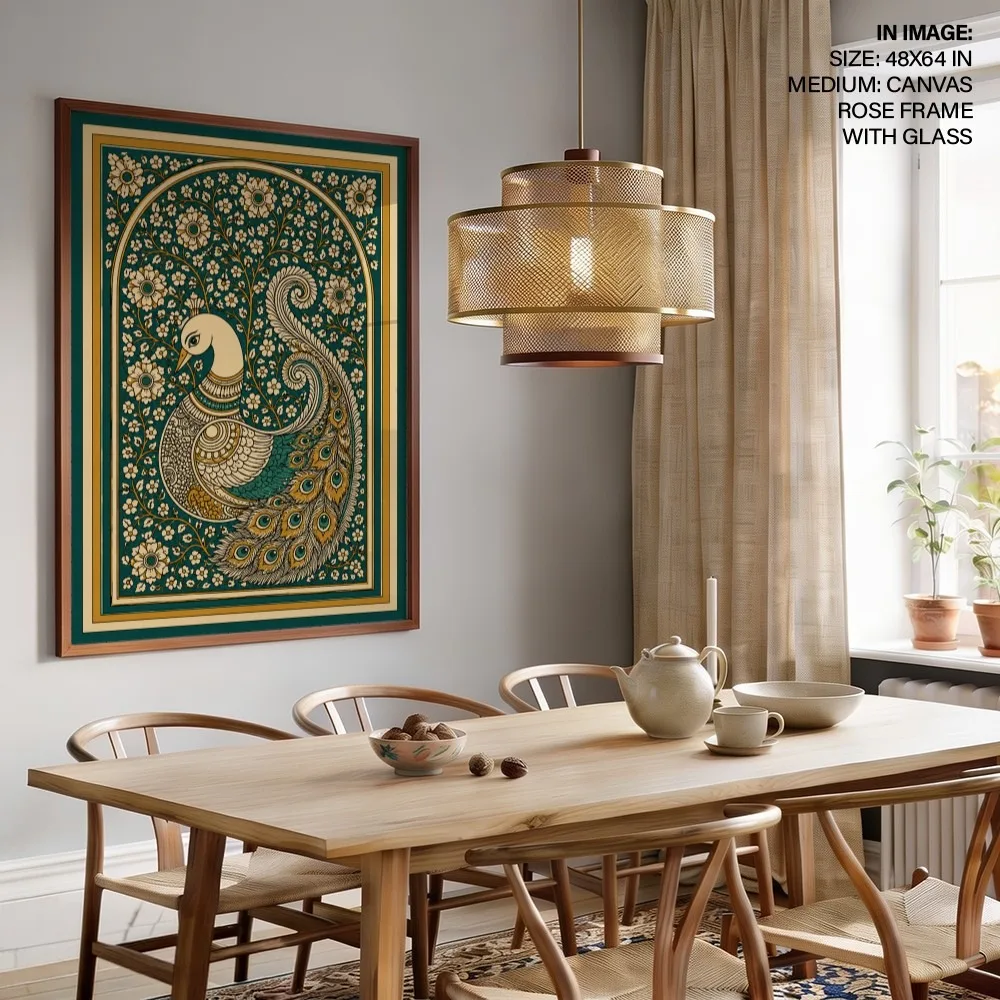 Kalamkari Peacock – Vastu Energy Wall Decor, Southeast, For Passion and Vitality