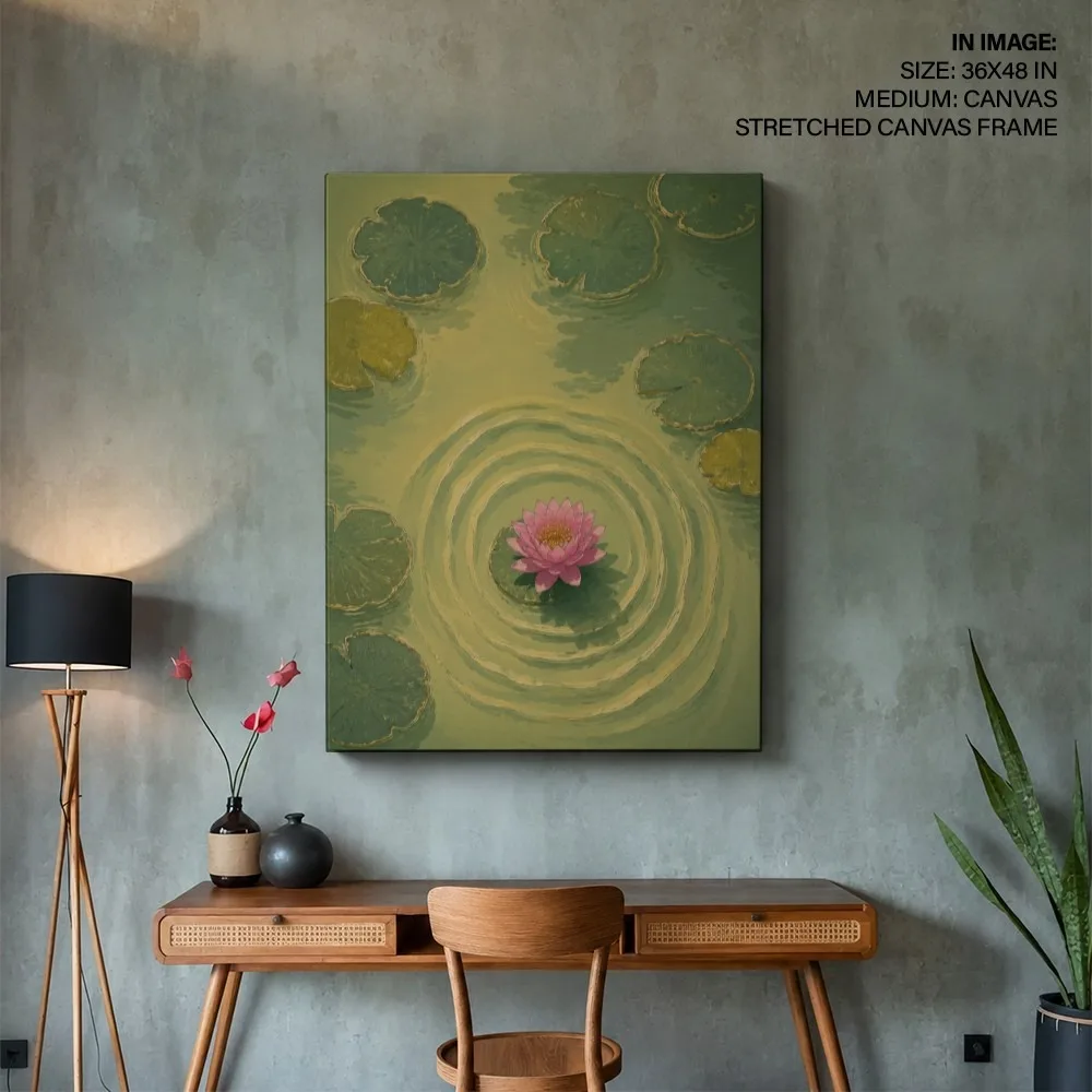 Oriental Pink Water Lily Ripples – Vastu Shastra Space Decor, Southeast, For Prosperity and Harmony